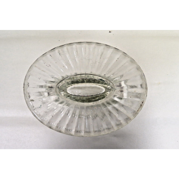 Vintage Jeannette Clear Glass 6" Fan Vase National Pattern Ribbed & Fluted 1930s - Picture 5 of 6